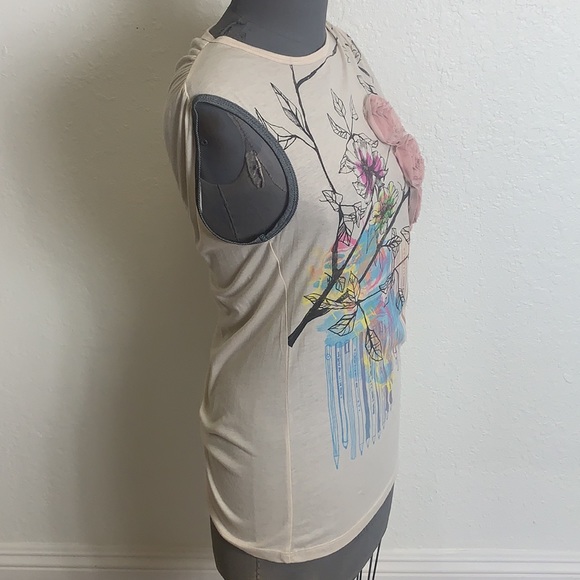 Crew neck rose appliqué tunic top - Picture 2 of 3